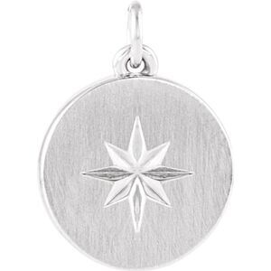 Platinum Small Starburst Disc Pendant, 11mm (7/16 inch)